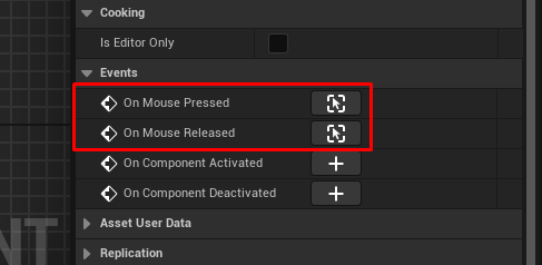 Подписка на OnMousePressed в Blueprint Event Graph
